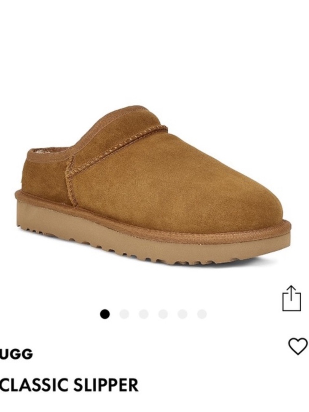 UGG Classic Slipper Cognac Brown Suede Sheepskin Lined Size 11